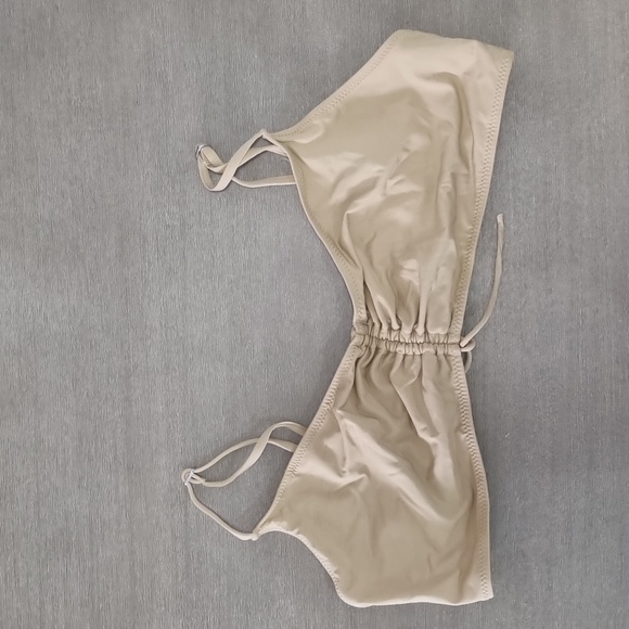 Fashion Nova, tan bikini set, ruched,  adjustable straps, size 3 XL - Picture 6 of 10